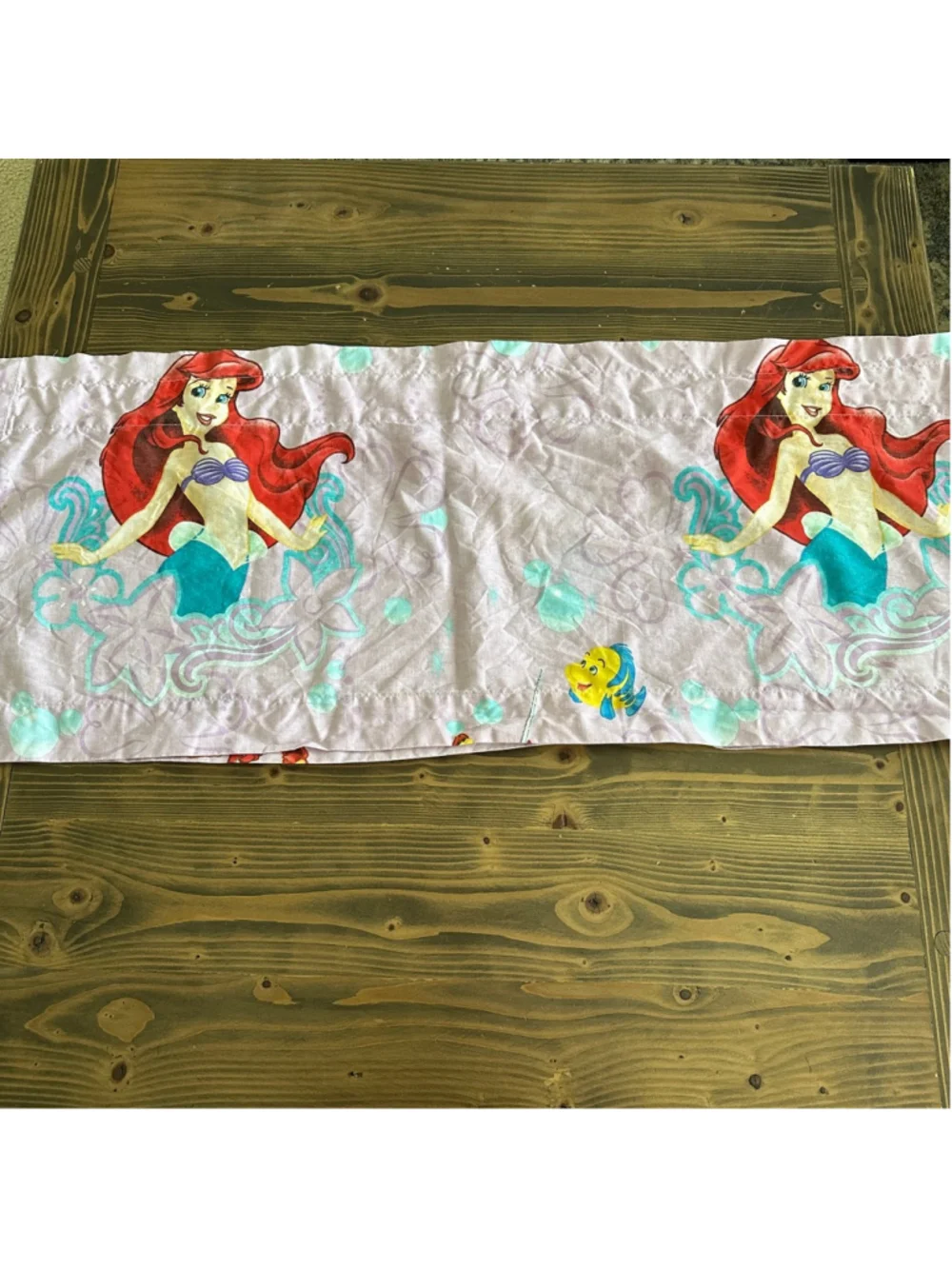 Vintage Disney Little Mermaid Curtains Valance Set Ariel Sebastian Flounder